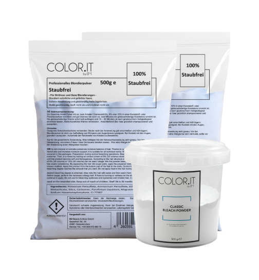 COLOR.IT by BM Blondierpulver (2er Pack) Je 500g Mit Aufbewahrungsdose