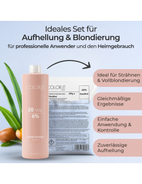 COLOR.IT Blondier-Set 1000ml Creme-Entwickler und 500g...