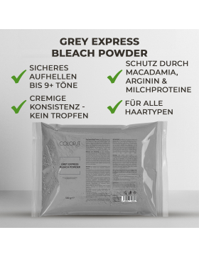 COLOR.IT Grey Express Bleach Powder, Aufhellungspulver Anti-Gelbstich-Formel – 500g