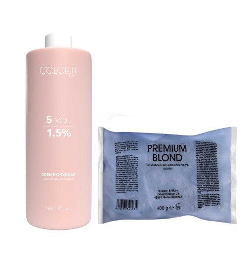 COLOR.IT by BM Premium Blondierpulver 400g + 1000ml Entwickler