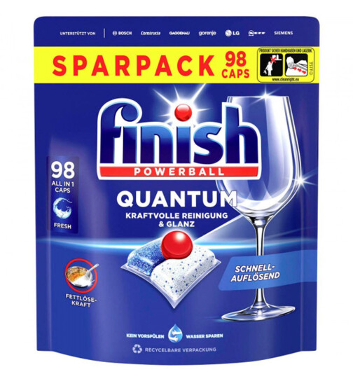 Finish Powerball Quantum 98 All In 1 Caps Spülmaschinentabs 98 Stück