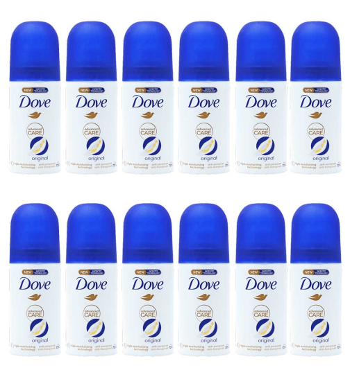 Dove Deo-Spray Advanced Care Mini 72h Schutz, Reisegröße (12er Pack) 35ml