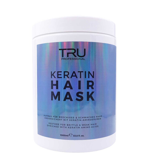 TRU Keratin Haarmaske 1000ml - Pflege & Glanz Für Trockenes, Strapaziertes Haar