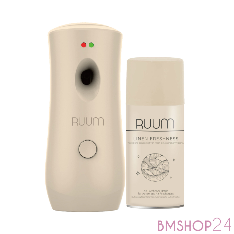 RUUM Raumduft Spender Automatisch + 250ml Nachfüller Linen Fresh Duft, 10,95 €