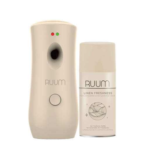 RUUM Raumduft Spender Automatisch + 250ml Nachfüller Linen Fresh Duft
