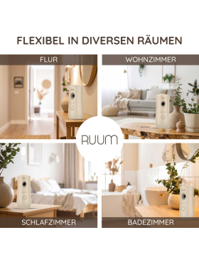 RUUM Raumduft Spender Automatisch + 250ml Nachfüller Linen Fresh Duft