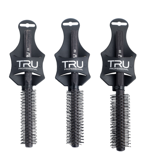 TRU Hair Brush Rundbürste für Haar & Bart, 21 cm