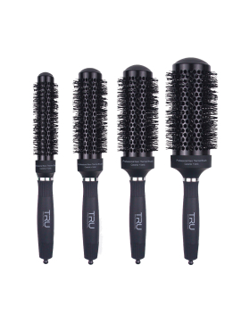 TRU Rundbürste Long Nano Thermal Brush, Schwarz, 27 cm