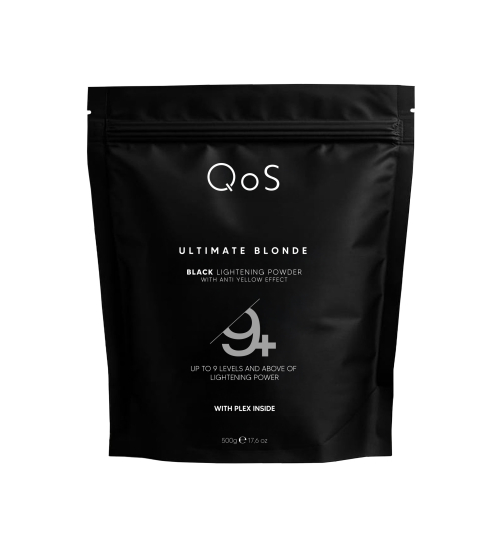 QOS Ultimate Blonde Black Blondierpulver 500g, Anti-Gelb Effekt & Plex