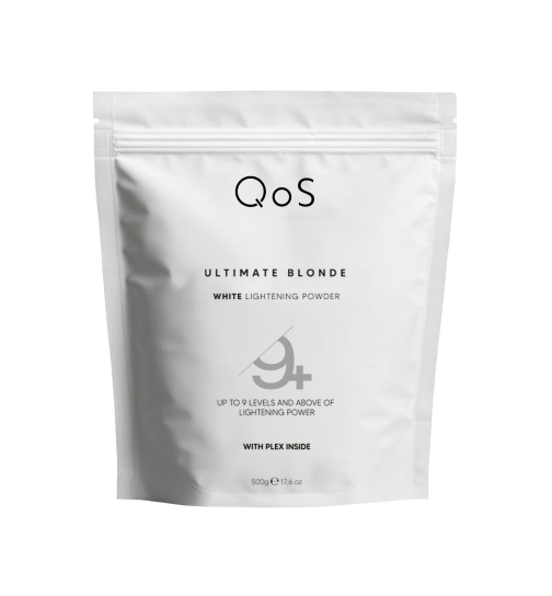 QOS Ultimate Blonde White Blondierpulver 500g, Anti-Gelb Effekt & Plex