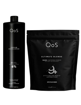 QOS Blondierset - Schwarzes Blondierpulver 500g +...
