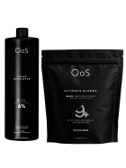 QOS Blondierset - Schwarzes Blondierpulver 500g + Entwickler 1000ml