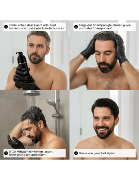 TRU Black Haar- und Bartfärbemittel Schwarz 3in1, (1x 400ml), für graue Haare