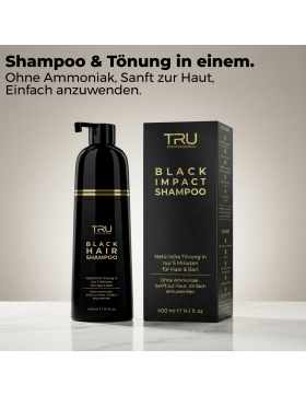 Tru Black Impact Haarfärbeshampoo Schwarz 3in1 gegen graue Haare 400ml