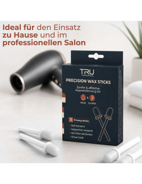 Tru Nasen Ohren Haarentfernung Wax 12 Einweg-Sticks mit Föhn aktivierbar