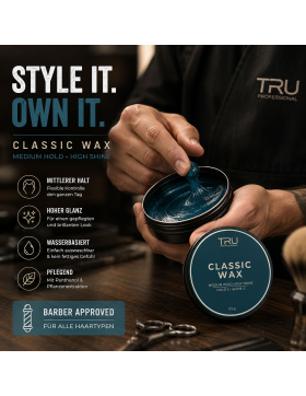 Tru Classic Wax Haarwachs 113 g in Alu Dose, Halt 3, Glanz 5