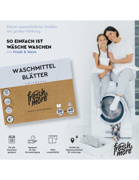 Fresh &amp; More Waschmittel-Bl&auml;tter Vollwaschmittel In Blattform Fr&uuml;hlingsfrische