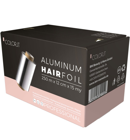 2x COLOR.IT Professionelle Aluminium Haarfolie 250m x 12 cm x 15 my